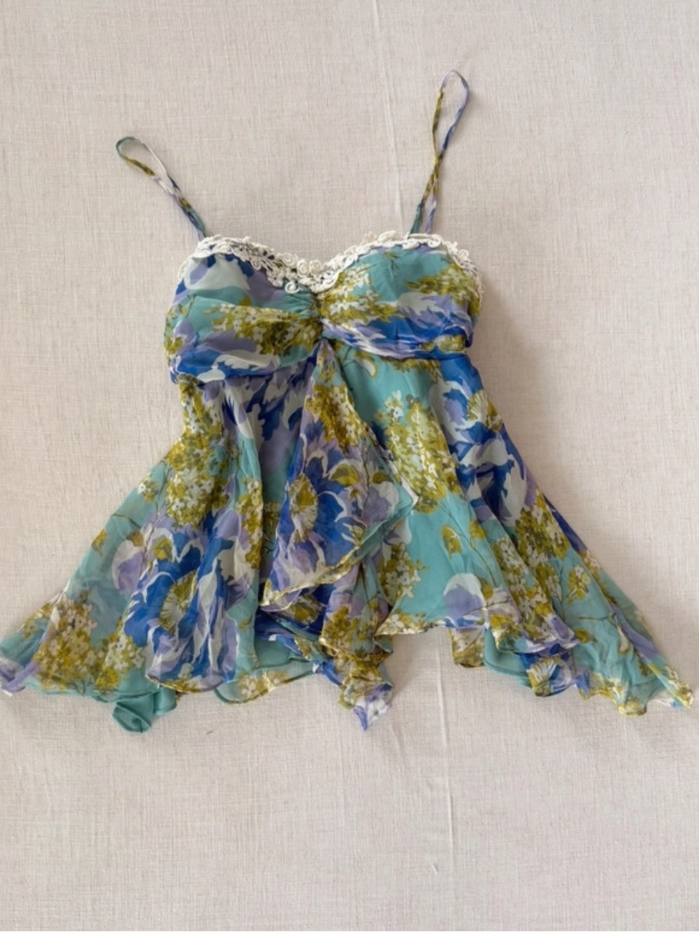 Vintage Arden B Babydoll Top 100% Silk fairy